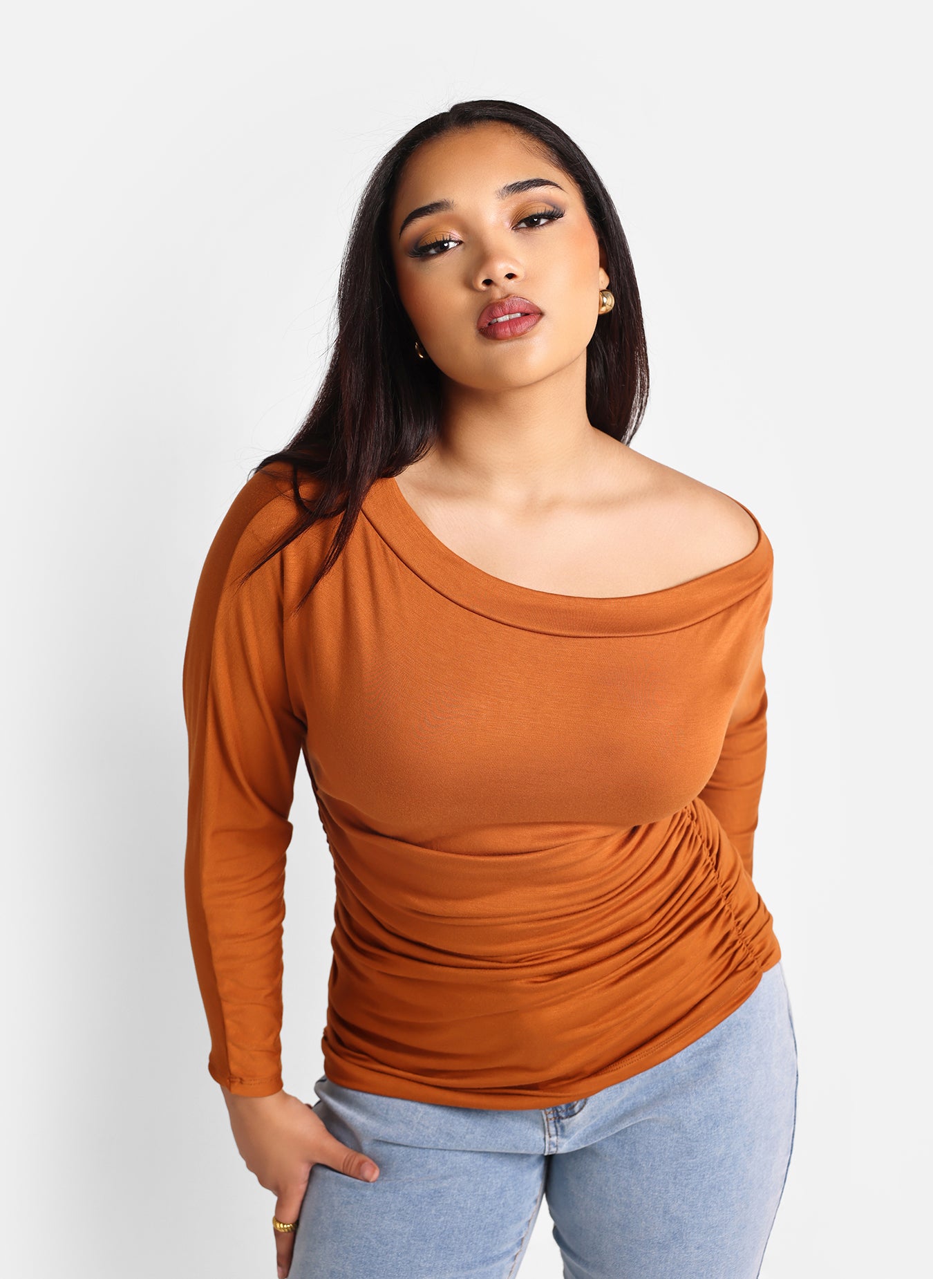 Essential Ruched Long Sleeve Top