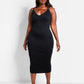 Essential Strappy Midi Bodycon Dress - Black