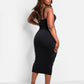 Essential Strappy Midi Bodycon Dress - Black