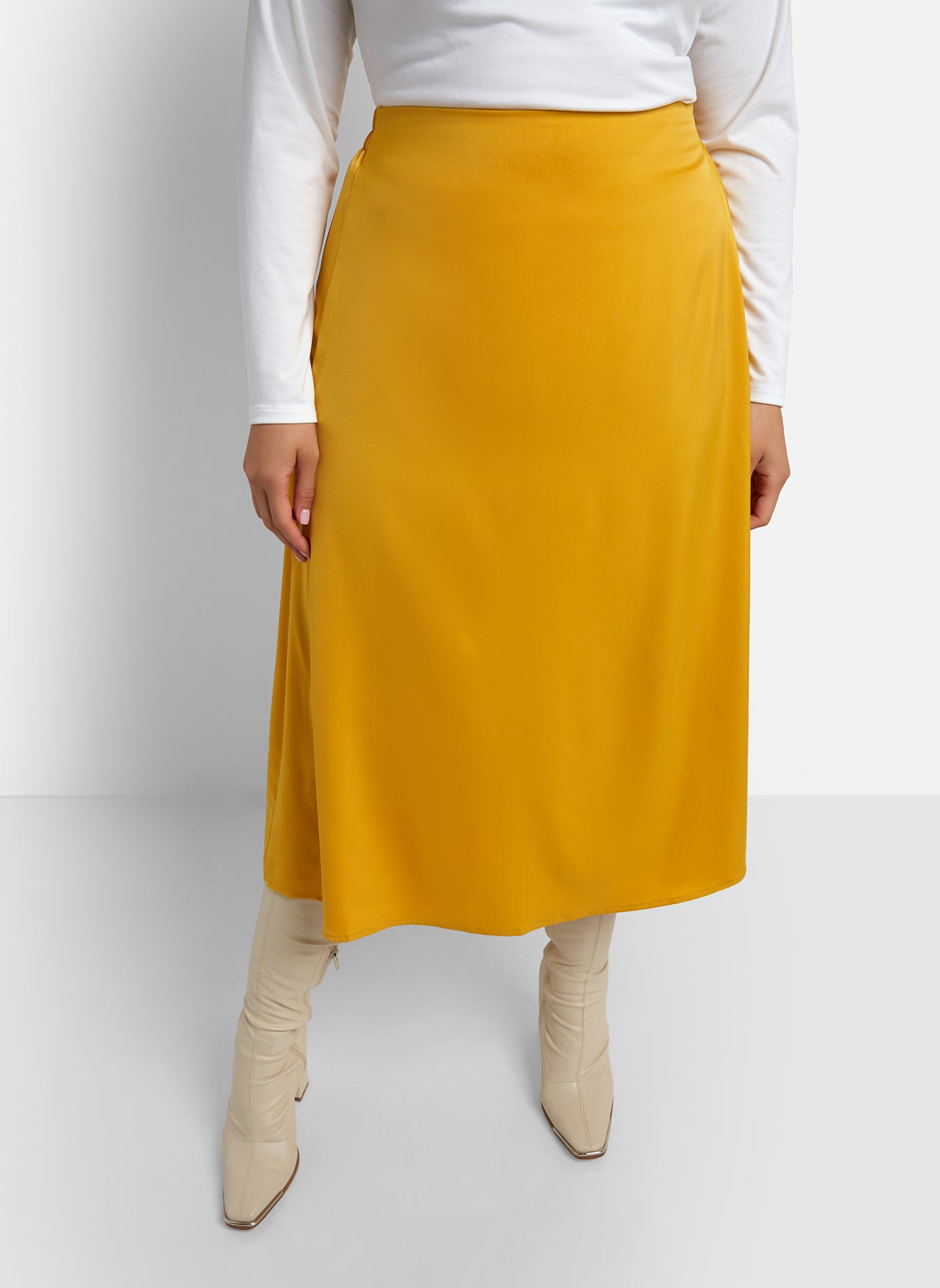 Essential Satin Shift Skirt - Yellow