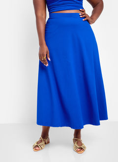 Essential A-Line Midi Skirt - Blue
