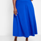 Essential Cotton A Line Midi Skirt - Blue
