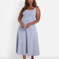 Essential Square Neck Tank Crop Top - Grey