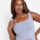 Essential Square Neck Tank Crop Top - Grey