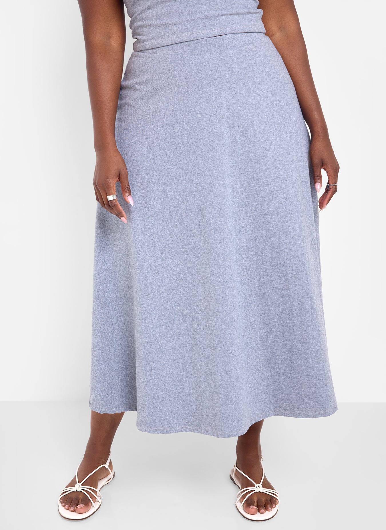 Essential A-Line Midi Skirt - Grey – REBDOLLS