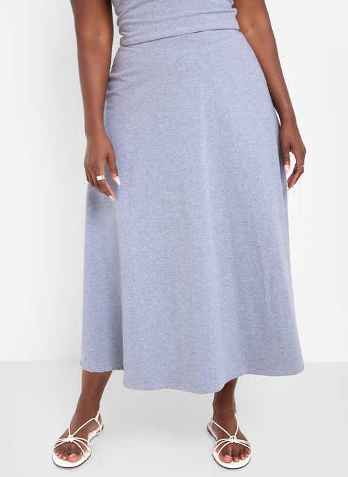 Essential A-Line Midi Skirt - Grey