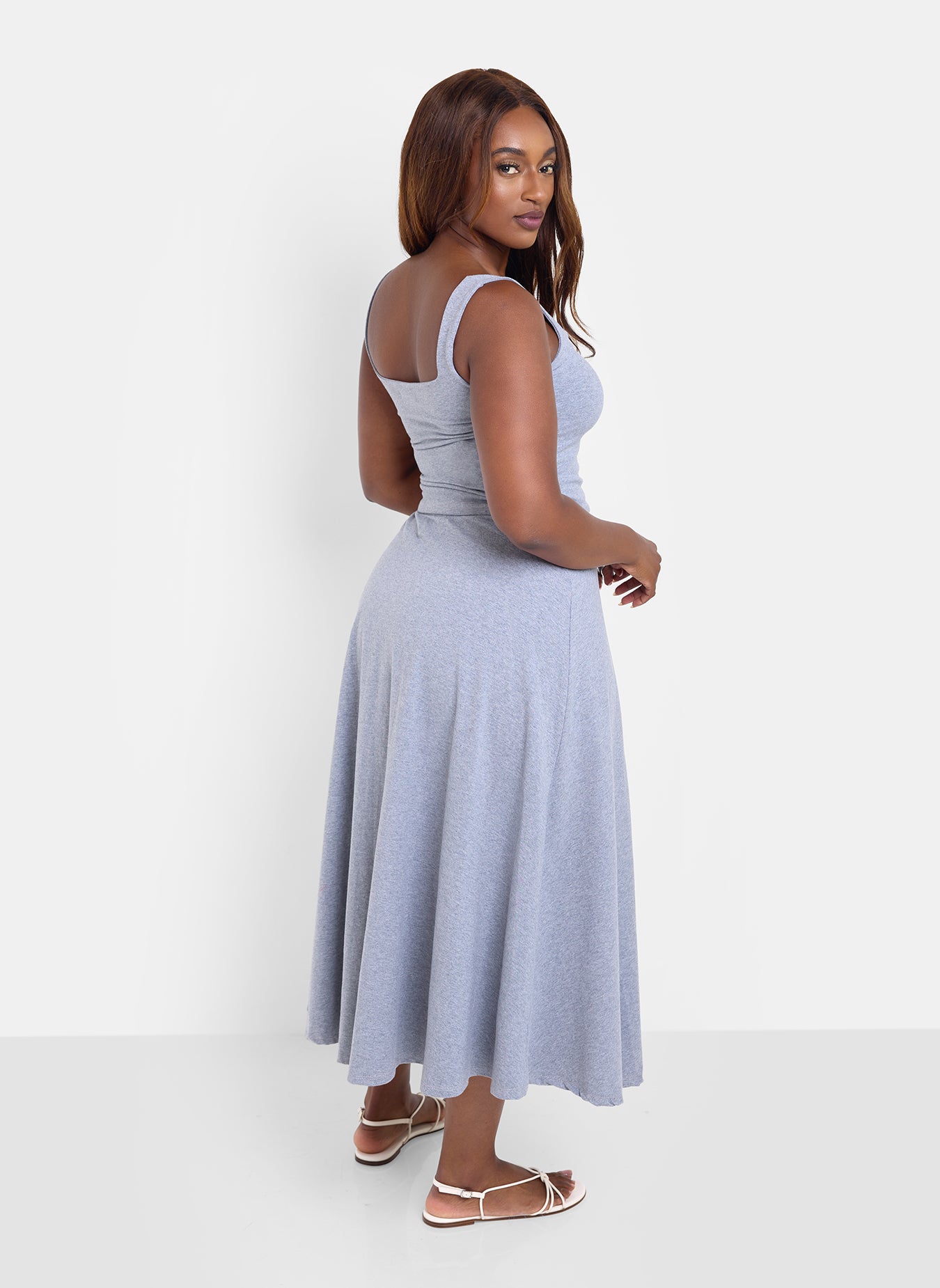 Essential A-Line Midi Skirt - Grey – REBDOLLS