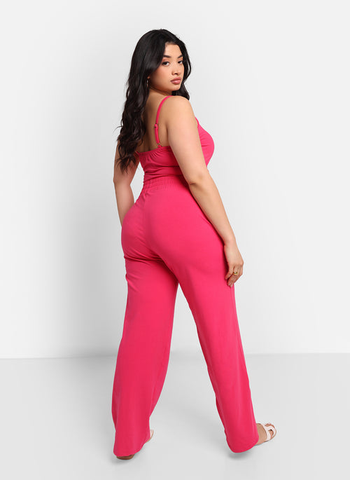 Essential Wide Leg Pants W. Pockets - Fuchsia