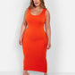 Essential Tank Maxi Bodycon Dress - Orange