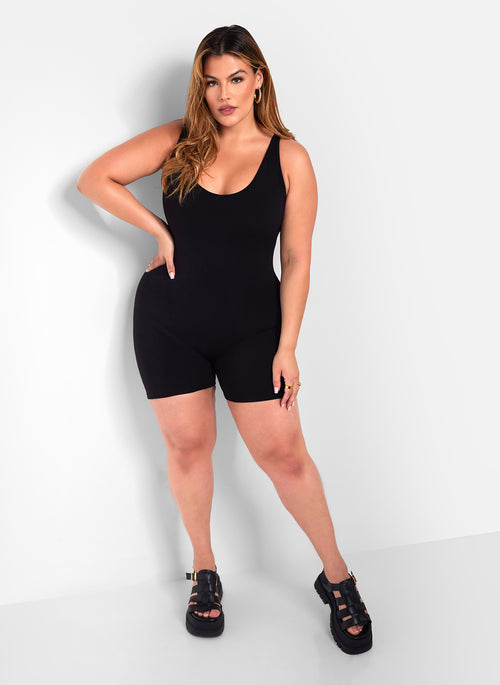 Essential Tank Romper - Black