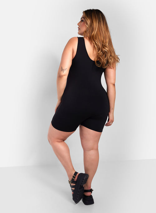 Essential Tank Romper - Black