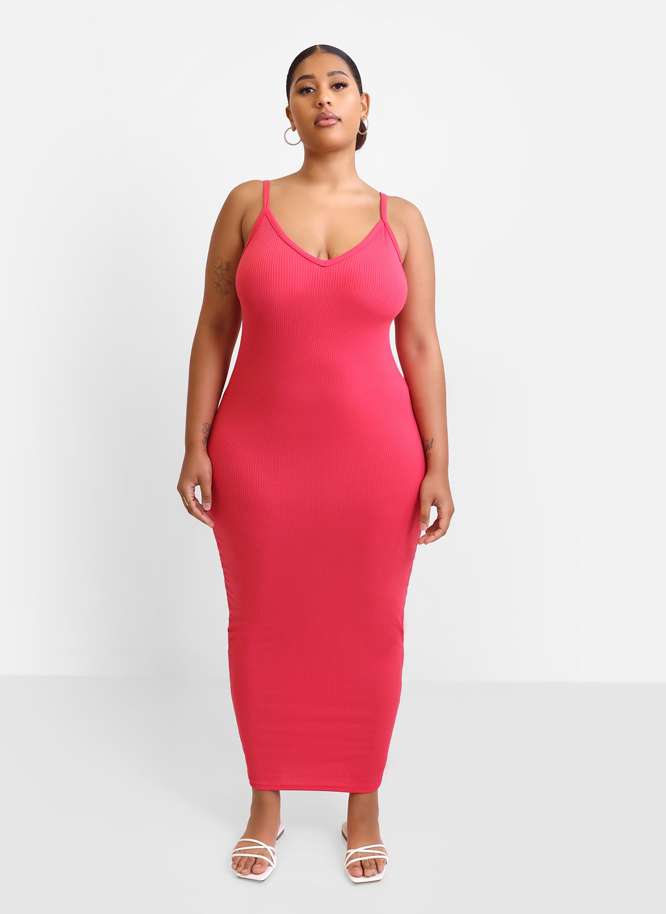 Essential V Neck Maxi Dress - Bubble Gum Pink