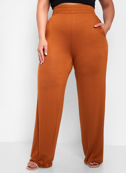 Essential Wide Leg Pants W. Pockets - Mocha