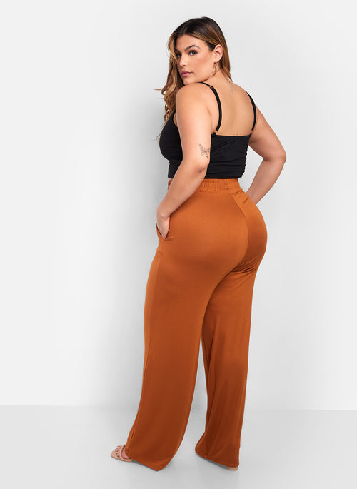 Essential Wide Leg Pants W. Pockets - Mocha