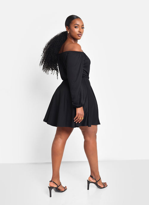 Evelyn Off Shoulder Mini Skater Dress