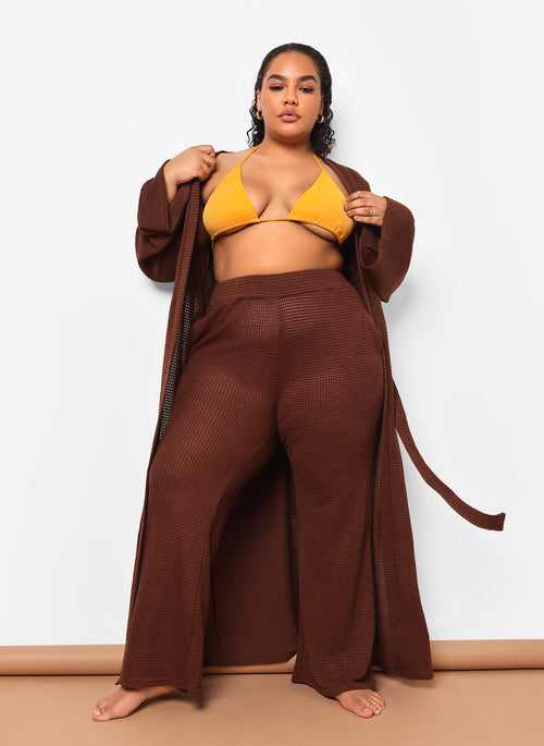 Genesis Knit Wide Leg Pant W. Pockets - Chocolate