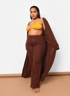 Genesis Knit Wide Leg Pant W. Pockets - Chocolate