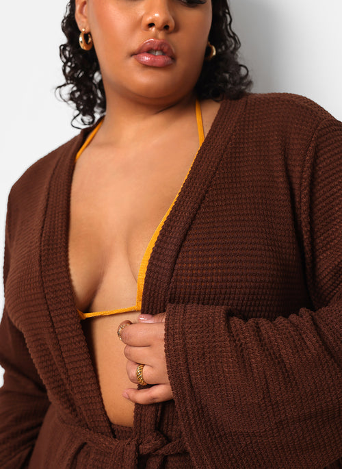 Genesis Knit Oversized Longline Duster - Chocolate