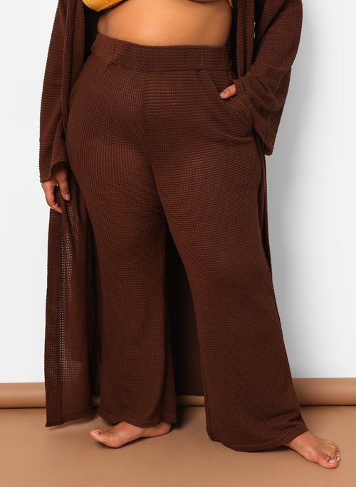 Genesis Knit Wide Leg Pant W. Pockets - Chocolate