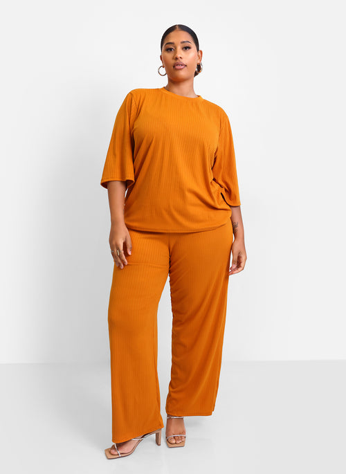 Give it Away Ribbed Oversized Top