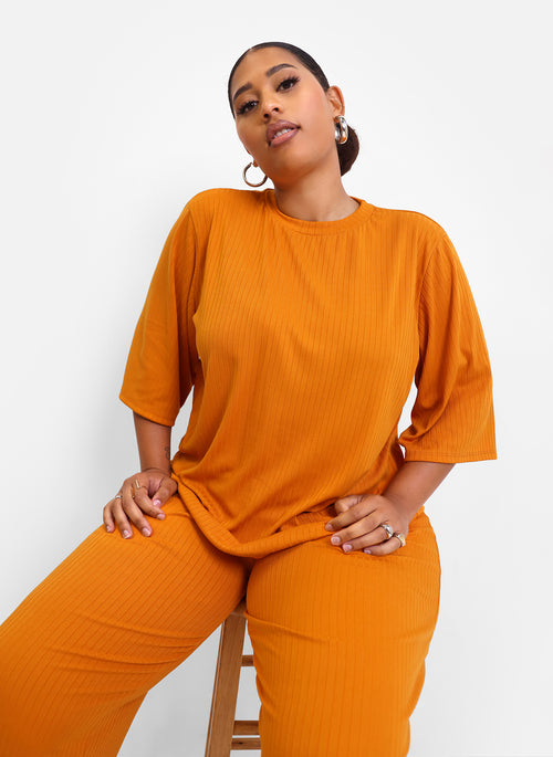 Give it Away Ribbed Oversized Top