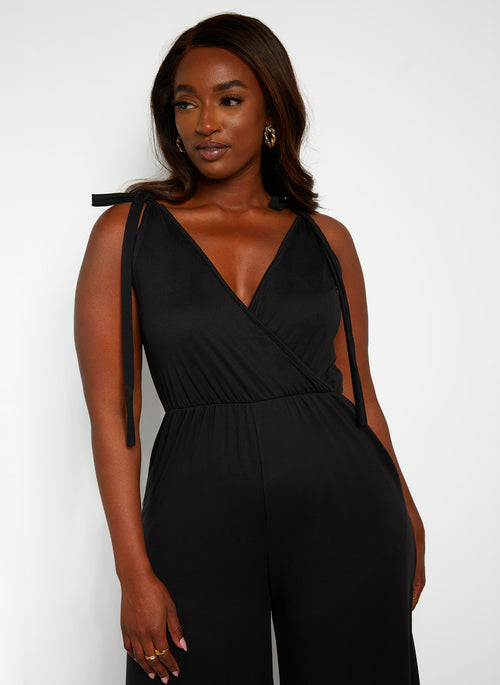 Good Evening Tie Strap Wide Leg Jumpsuit