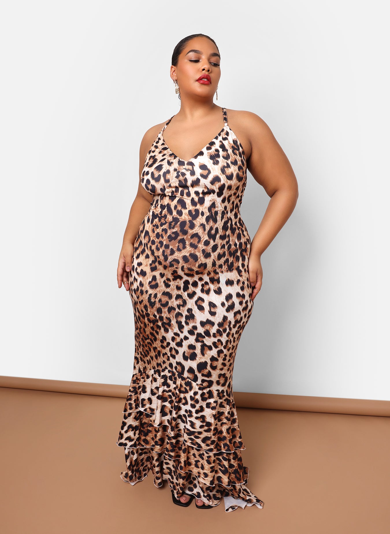 Halima Leopard Mermaid Maxi Bodycon Dress