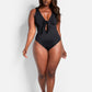 Happy Hour Tie Front Keyhole Swimsuit - Black