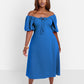 Have It All Peasant Top A-Line Midi Dress