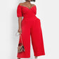 Hiding Something Peasant Top Wide Leg Jumpsuits w. Pockets