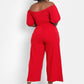 Hiding Something Peasant Top Wide Leg Jumpsuits w. Pockets