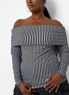 Hope Stripe Off Shoulder Top