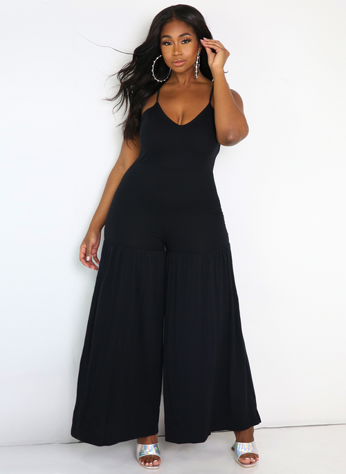Infamous Flutter Thigh Wide Leg Jumpsuit
