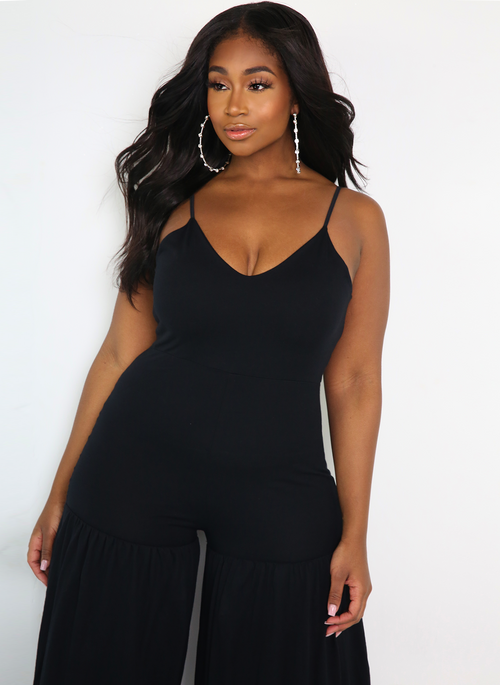 Infamous Flutter Thigh Wide Leg Jumpsuit
