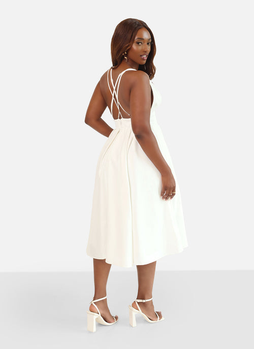 Iris Criss Cross Back Midi Skater Dress