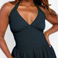 Isabella Halter Skater Maxi Dress - Black