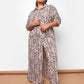 Isha Bamboo Print Button Front Maxi Collared Dress