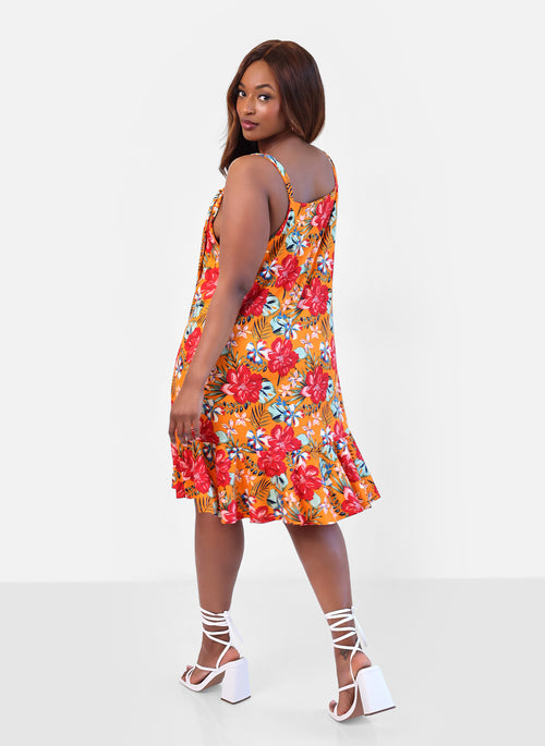 Island Dream Tropical Print Shift Mini Dress