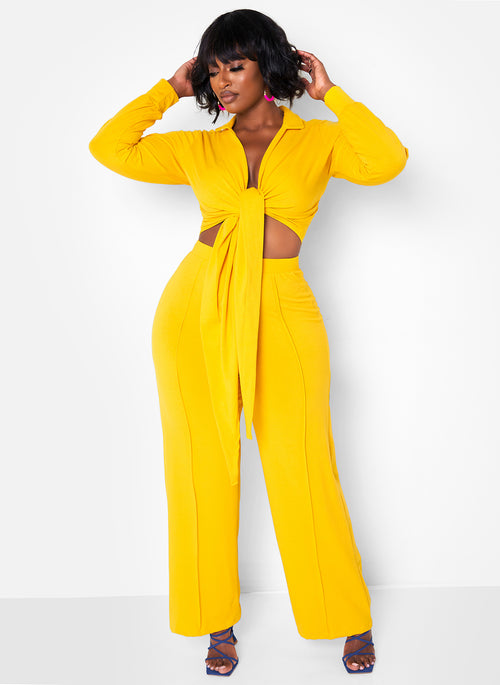 It's A Vibe Exposed Seam Wide Leg Pants