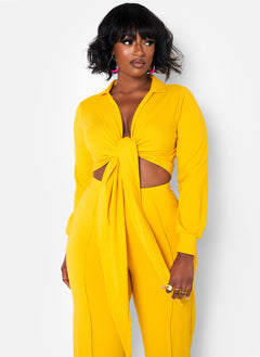 It's A Vibe Tie Front Crop Top