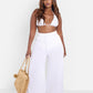 Ivory Sheer Wide Leg Cover Up Pants