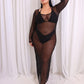 Jade Sheer Mesh Maxi Coverup - Black