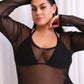 Jade Sheer Mesh Maxi Coverup - Black