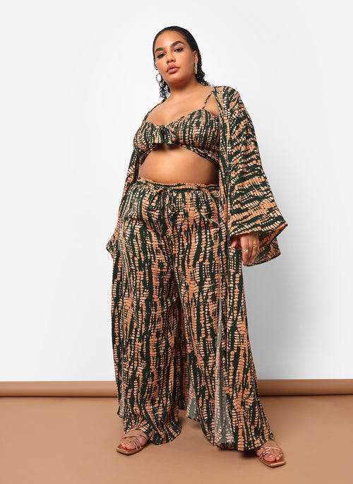 Kadijah Abstract Print Longline Duster