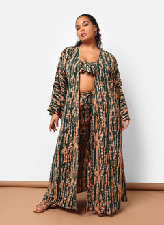 Kadijah Abstract Print Longline Duster