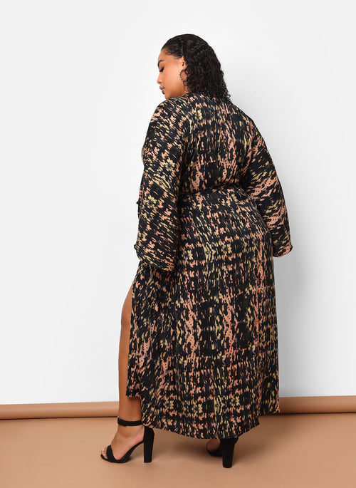 Ria Abstract Print Maxi Wrap Dress