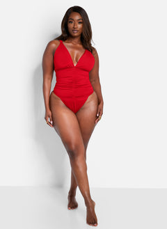 Kailani Ruched Swimsuit - Red