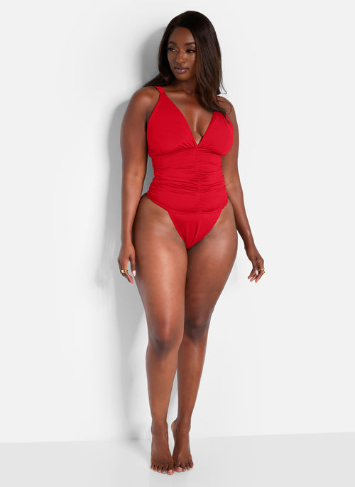 Kailani Ruched Swimsuit - Red