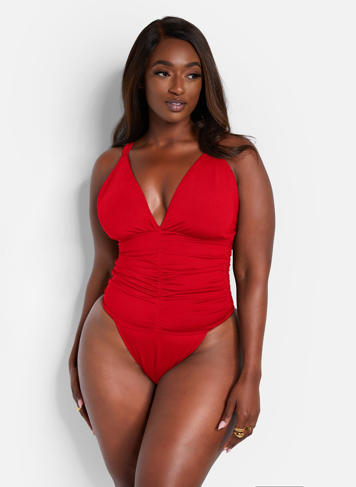 Kailani Ruched Swimsuit - Red