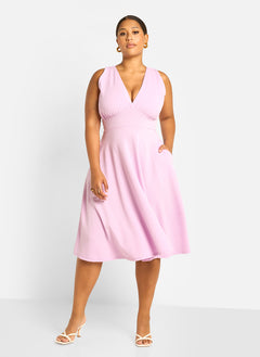 Kamelia Skater Midi Dress - Lilac